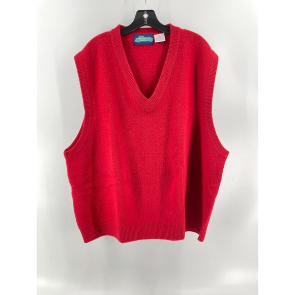 J T Traditions Men's 100% Lambs Wool V Neck Sweater Vest Golf Size 2X Big - Picture 2 of 13